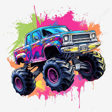 Monster Truck Sticker Pastel