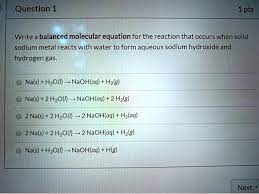 Write A Balanced Molecular Equation For