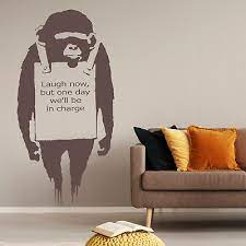 Large Banksy Monkey Art Bedroom Wall