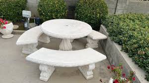 Outdoor Cement Patio Table And Benches