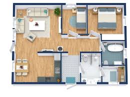 2 Bedroom Layout With Large Bathroom