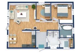 2 Bedroom House Plan With L Shaped Kitchen