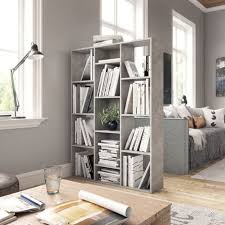 Room Divider Book Cabinet Concrete Grey