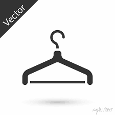Grey Hanger Wardrobe Icon Isolated On