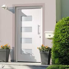 Modern White Front Door With Glass