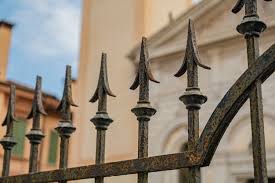 Wrought Iron Gate Spikes Detail In An