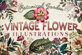 50 Free Botanical Garden Vintage Flower