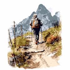 Painting Of A Man Hiking