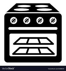 Oven With Glass Icon Simple Style
