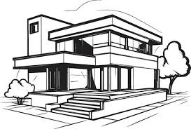 Modern House Sketch Vector Art Icons
