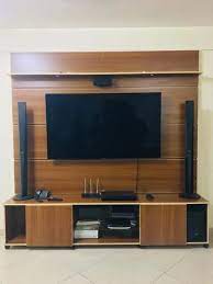 Rustic Free Standing Wooden Tv Unit At