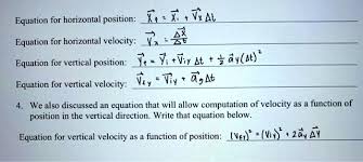 Kx Equation For Horizontal Velocity