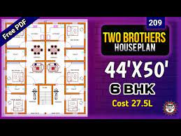 44 X 50 House Plan Ii Do Bhai K Liye