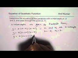 Determine Quadratic Equation From X