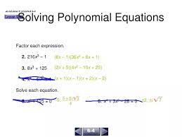 Solving Polynomial Equations Powerpoint