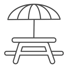 Table With Chairs Line And Solid Icon