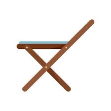 Folding Wood Chair Icon Flat Isolated