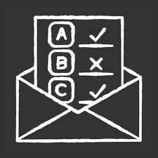 Email Survey Chalk Icon Public Opinion