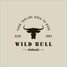 Wild Bull Logo Vintage Vector