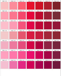 Pink Color Chart Pantone Color Chart