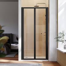 Elegant 760mm Black Frame Bifold Shower
