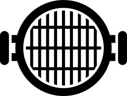 Grill Icon In Black And White Color