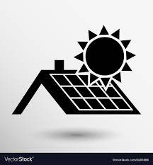 Solar Panels Roof Icon On Logo