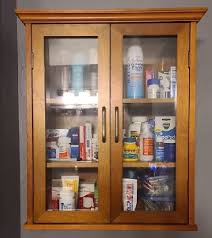 Glass Door Wall Cabinet With Adjustable