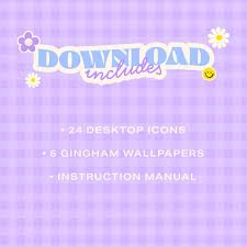 Cute Pastel Y2k Desktop Icons Wallpaper