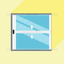 Double Sliding Glass Doors Icon Flat