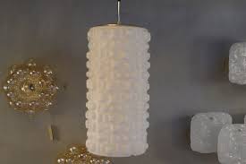 Space Age White Glass Ceiling Lamp With