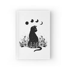 Night Garden Cat Hardcover Journal For