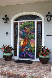 40 Main Door Glass Painting Designs