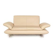 Leather Two Seater Sofa In Cream From
