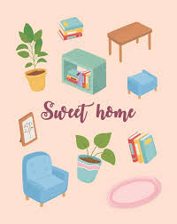 Sweet Home Furniture And Decor Icon Set
