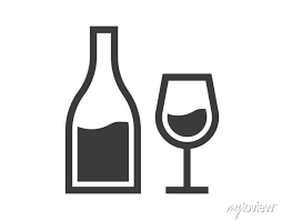 Wine Glass And Bottle Icon Vector Shape