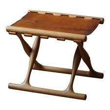 Ph41 Folding Stool In Oak And Leather
