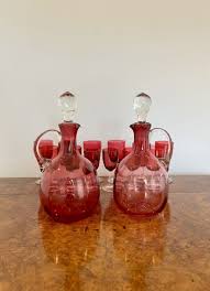 Twelve Cranberry Glass Wine Glasses