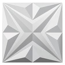 Art3d Star Design Series 19 7 In X 19 7 In 3d Embossed Decorative Wall Panel In White 12 Panels