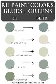 Rh Paint Matched To Behr Paint Colors