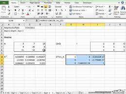 Matrix Math Excel 1