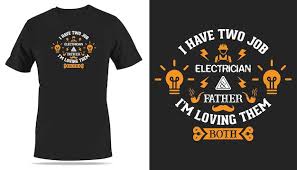 Electrician Father Tshirt Design Vector