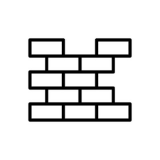 Broken Brick Wall Icon In Line Style