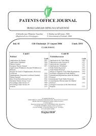 Patents Office Journal Irish Patents