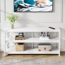 Turrella 55 In W White 3 Tiers Narrow Long Rectangle Wood Console Table With Storage Shelves For Entryway Sofa
