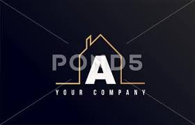 House Alphabet Letter Icon Logo Design