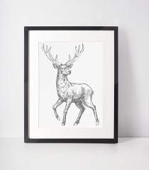 Deer Icon Sketch Wall Art Digital