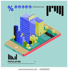 Flat 3d Isometric Mobile Navigation