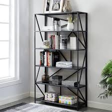 6 Shelf Bookcase With Glass Shelves