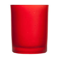 Frosted Red Glass Votive Cup